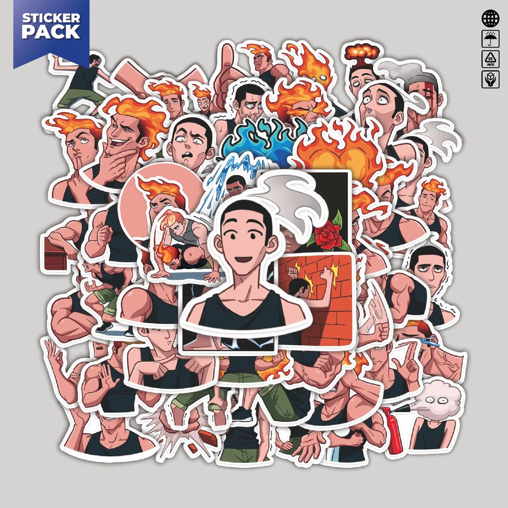 

[100PCS]Stiker Pack Stiker Sasper The Gym Guy Aesthetic Vinyl Anti Air Dekorasi Sticker Laptop Buku Journal Koper Helm Casing HP Gitar Helm Skateboard