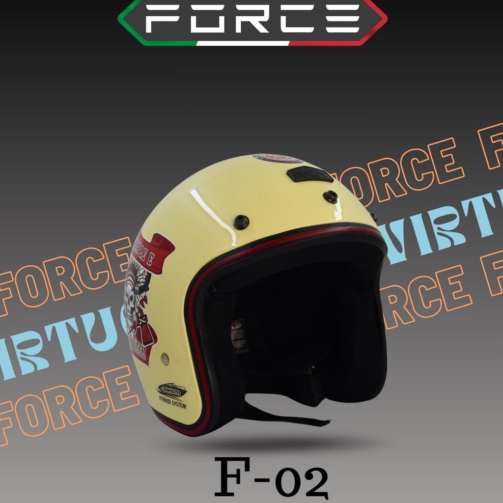 FORCE Helm Half Face Retro 02 - Indian Bulu