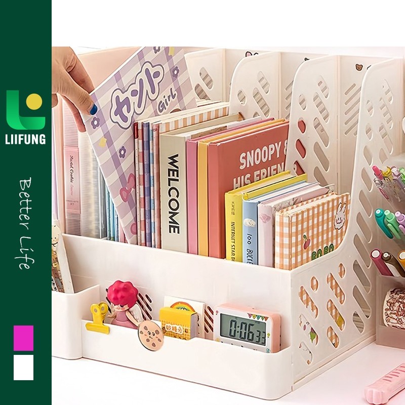 

New [READY] LiiFung Rak buku Organizer file dengan Tempat pena Box file Tempat buku Tempat penyimpananPremium