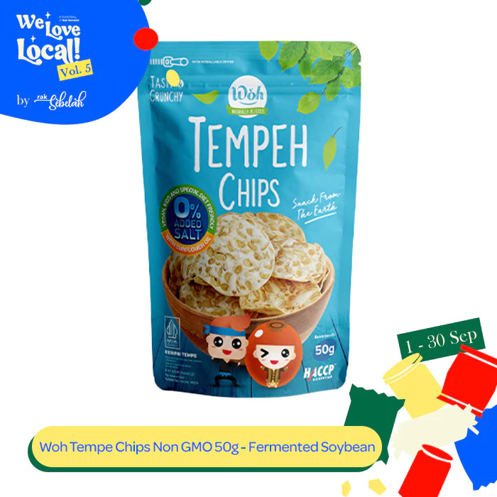 

Bundle 10pcs - Woh Tempe Chips Non GMO 50gr - Fermented Soybean