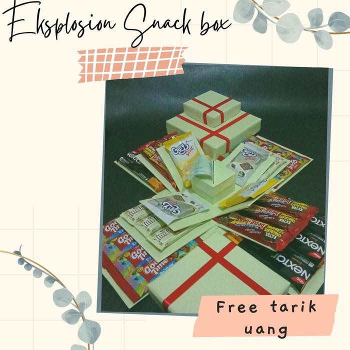 

Box tarik uang, snack box, kado ulang tahun dan anniversary, hadiah - box kosong, Biru