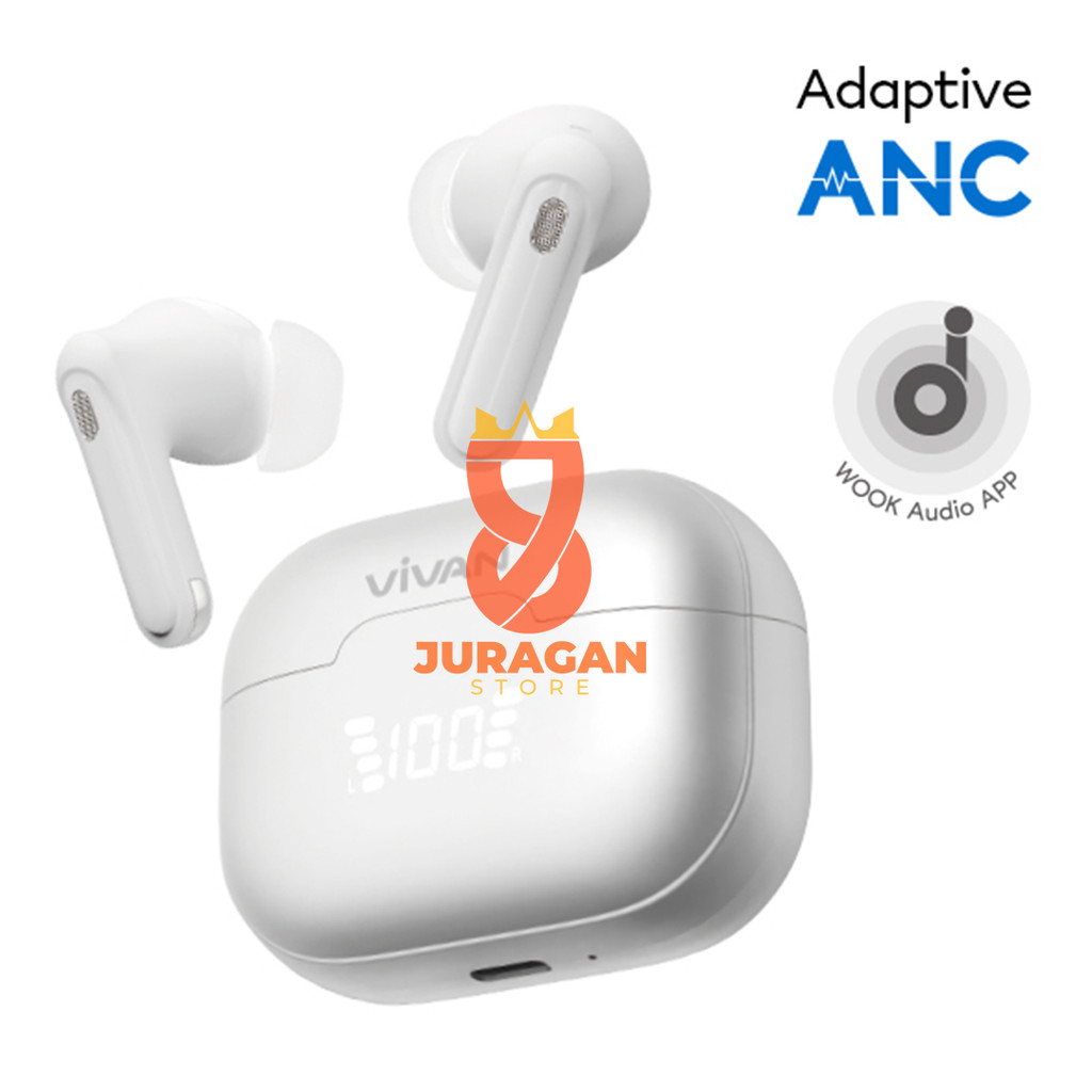 VIVAN HEADSET BLUETOOTH INFINITY GT6 - TWS EARPHONE WIRELESS ANC DISPLAY HEADSET BLUETOOTH