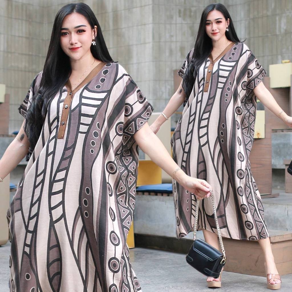 Daster Lowo Jumbo YURIKO LD 140 Busui Friendly Kancing Depan Murah Bahan Lembut Adem Terkini Baju At