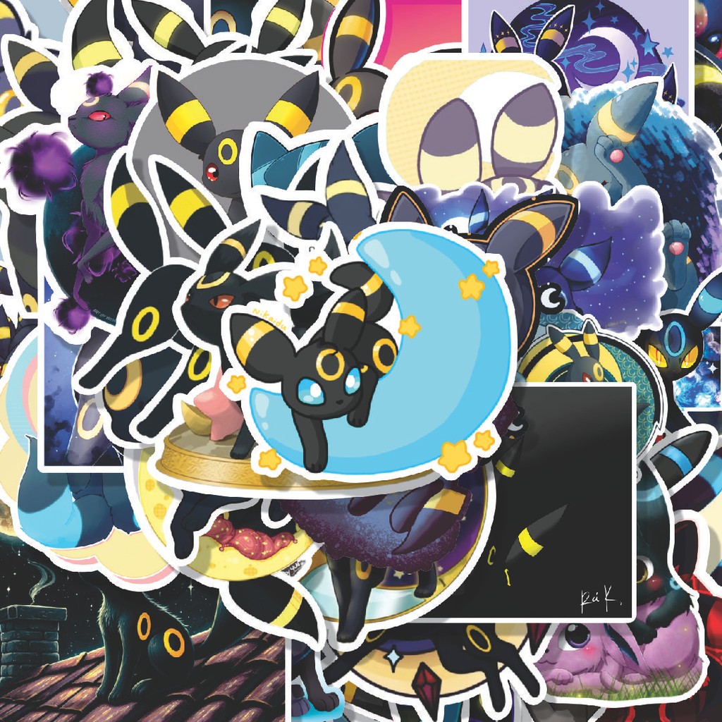 

100PCS Lucu Stiker Anime Kartun Karakter Umbreon [Pokemon] Stiker Aesthetic Stiker Anti Air Stikers Berperekat Waterproof sticker decal buat Motor Helm Buku Journal Koper Casing HP Laptop Botol Minum Hadiah anak