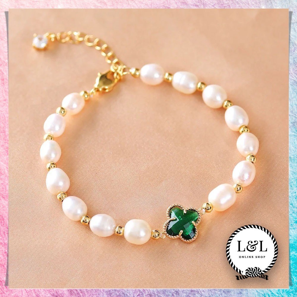 Gelang Tangan Wanita Giok Model Mutiara Aksesoris Fashion Cantik Gelang Wanita Style Korea Giok Clov