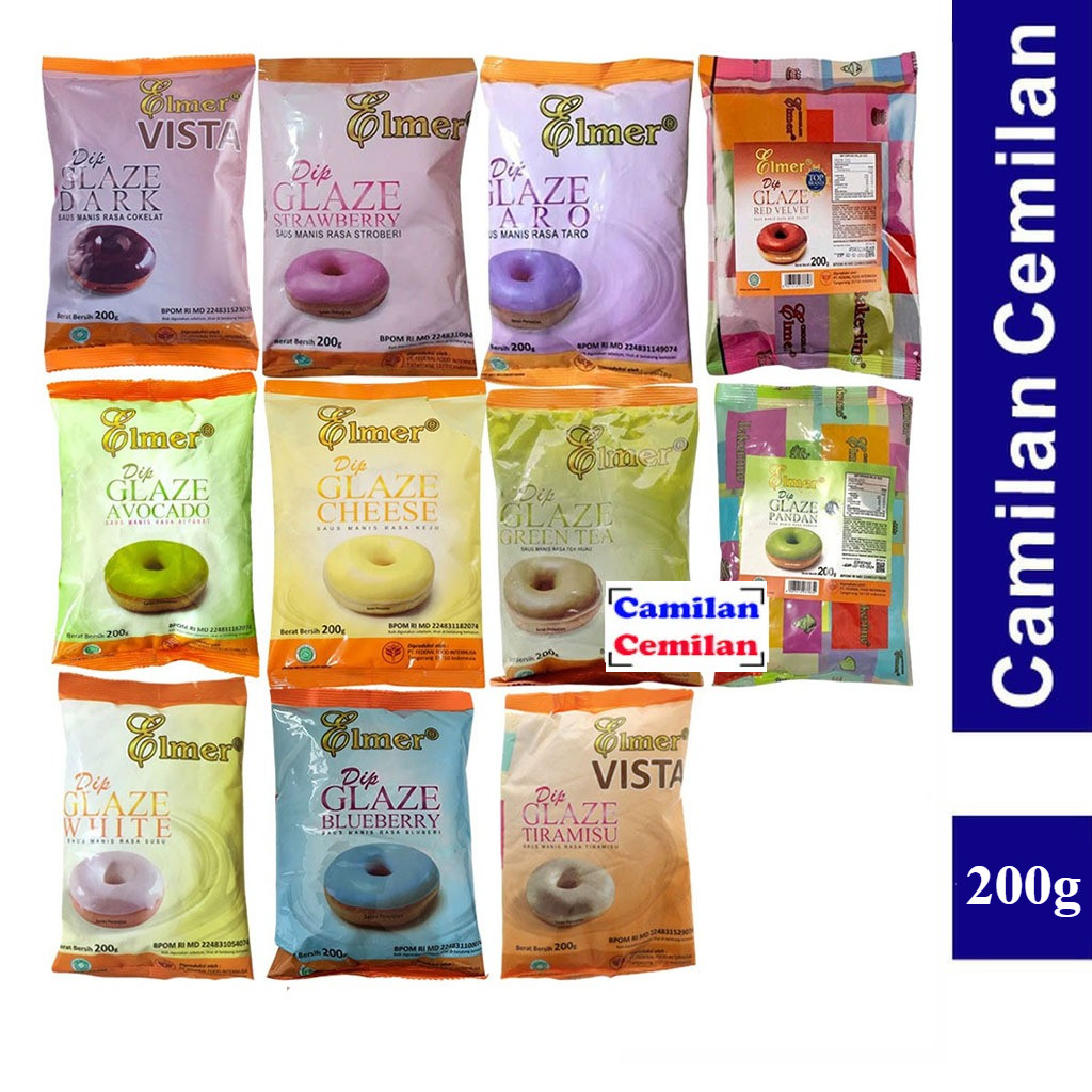 

Elmer Dip Glaze Topping Donat Selai rasa Cokelat Strawberry Cheese 200 gr