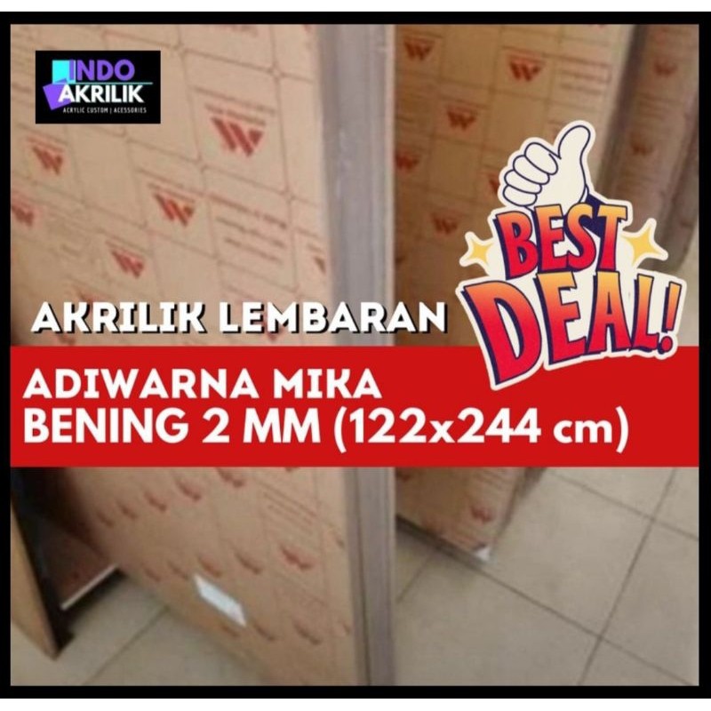 AKRILIK LEMBARAN BENING TEBAL 2MM 122x244cm MC/AM | ACRYLIC SHEET CLEAR 2MM 122x244