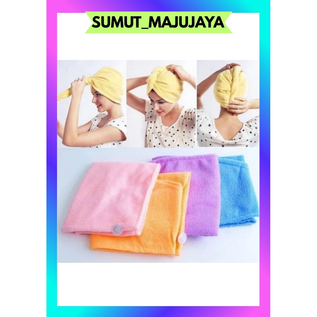 SMJ HANDUK TURBAN KERAMAS CORAL VELVET UNTUK MENGERINGKAN RAMBUT PATEN KALI