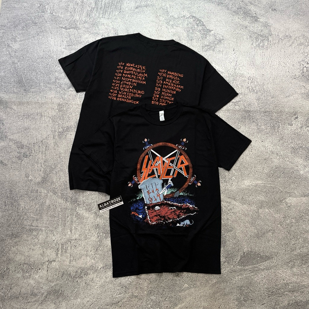 (COD) T-SHIRT / KAOS BAND OFFICIAL SLAYER - OPEN GRAVE TOUR