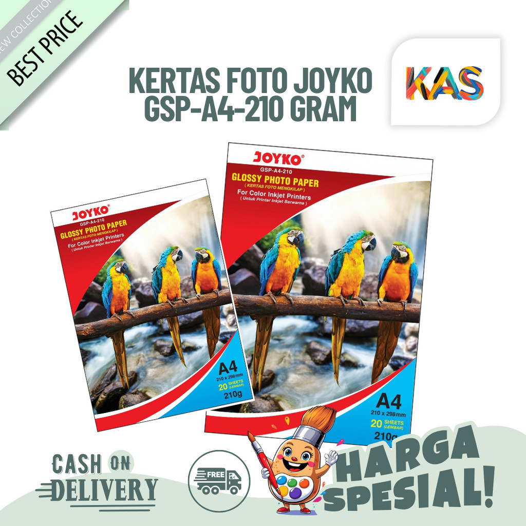 

Kertas Foto Joyko GSP-A4-210 Gram Glossy Photo Paper Pak 20 lembar