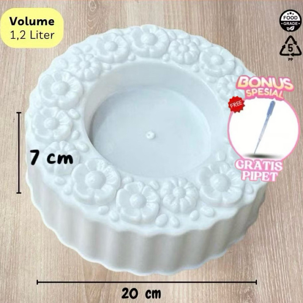 Cetakan Puding Bunga Flower | Puding Motif Bunga | Plastik Cetakan Bolu Kukus Diameter 20 Cm