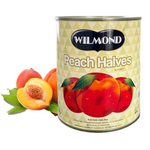 

Wilmond peach halves in syrup Buah HALAL persik dalam kaleng 825gr