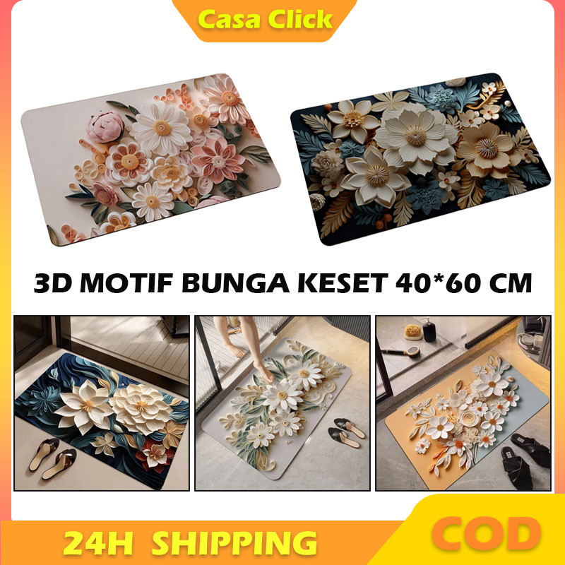 Keset Diatomite 3D/Kaki Kamar Mandi/Kamar Mandi Keset Lantai Menyerap Air