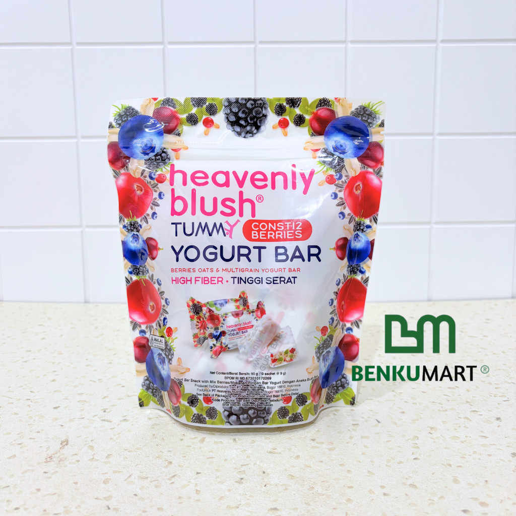 

Heavenly Blush Tummy Berries Yogurt Bar Pouch (10 Sachet x 9gr) | Yoghurt Bar Rasa BERRIES (90 gram)