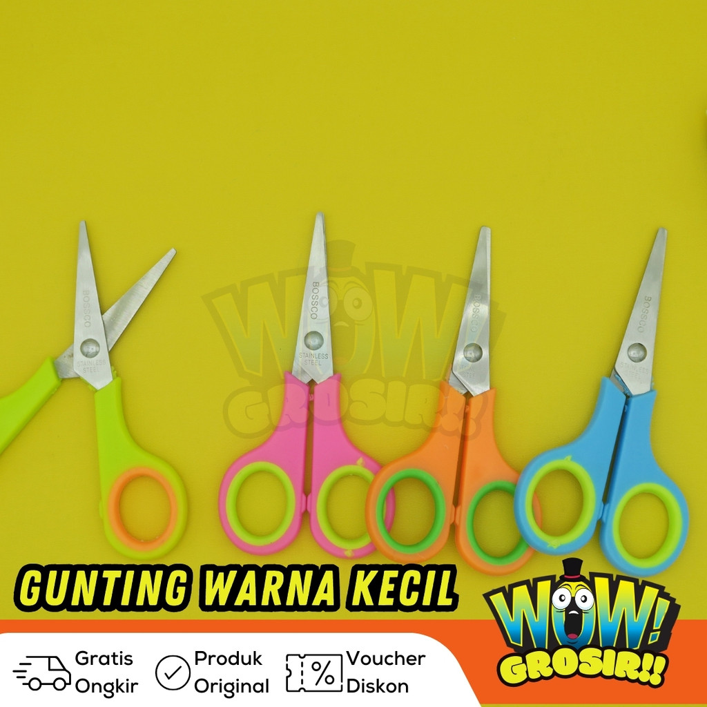 

1 Lembar(12 Pcs) Gunting Scissors Warna 4 inch