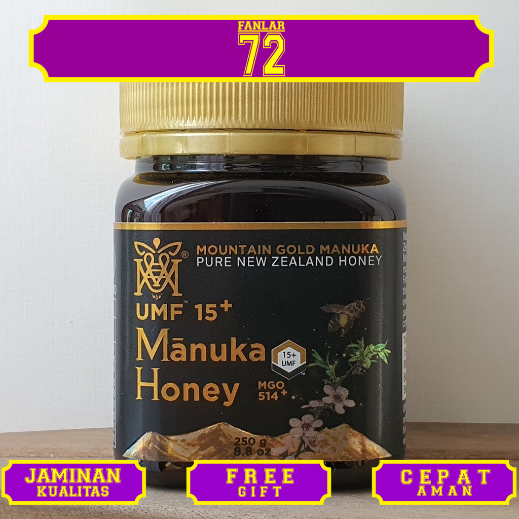 

PROMO Mountain Gold Manuka Honey UMF 15+, 110g / 250g / 500g Madu Manuka, Madu New Zealand
