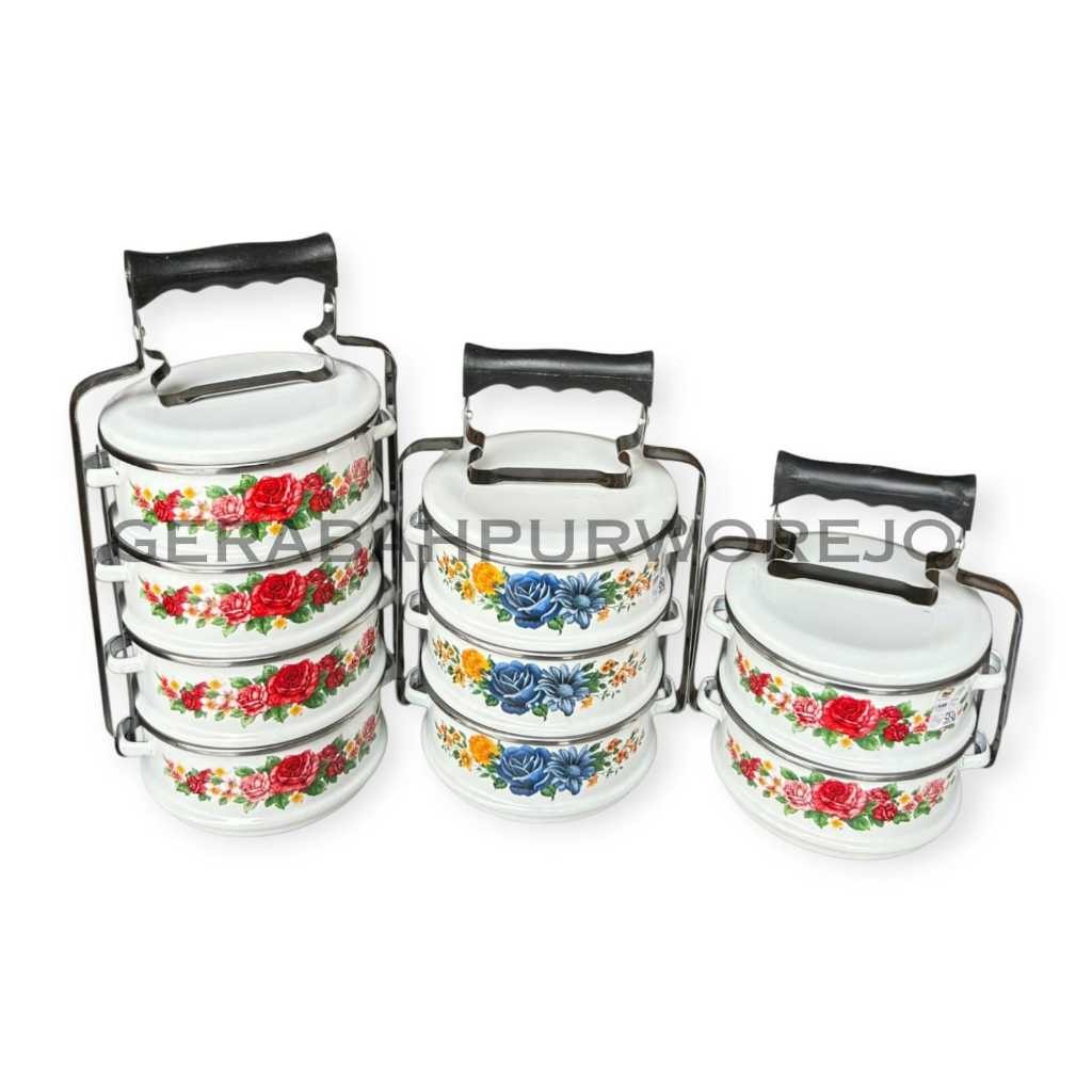 TERLARIS Rantang Enamel Rantang Jadul Blirik Ukuran 14 Dan 16