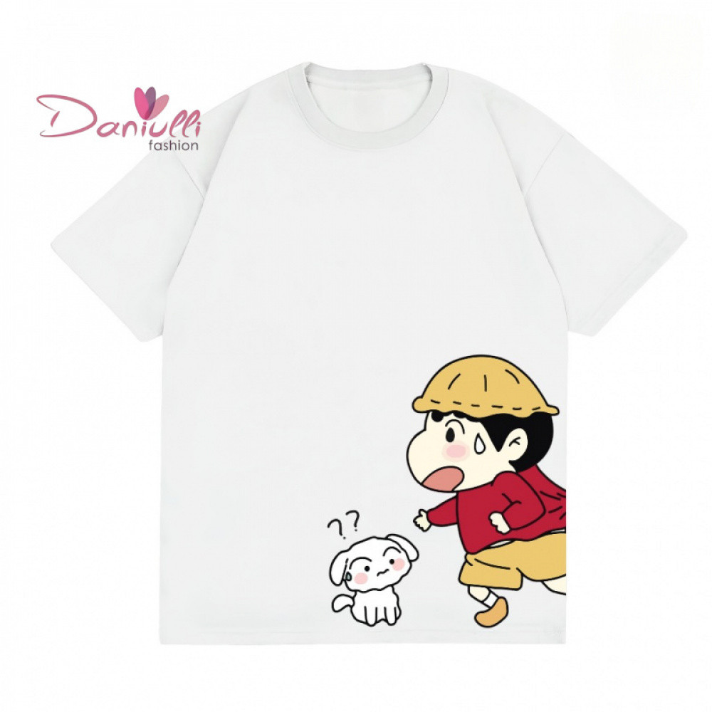 Kaos Sinchan dan Sakurada Couple T Shirt Cartoon Baju Pria Wanita Pasangan