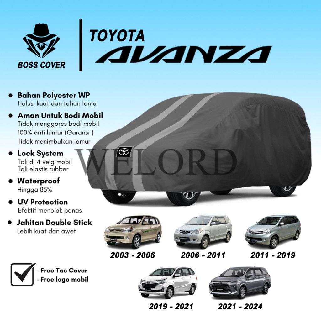 Boss Cover Body Cover Sarung Mobil Avanza Selimut Penutup Avanza Veloz Outdoor Tutup Mobil Toyota Al
