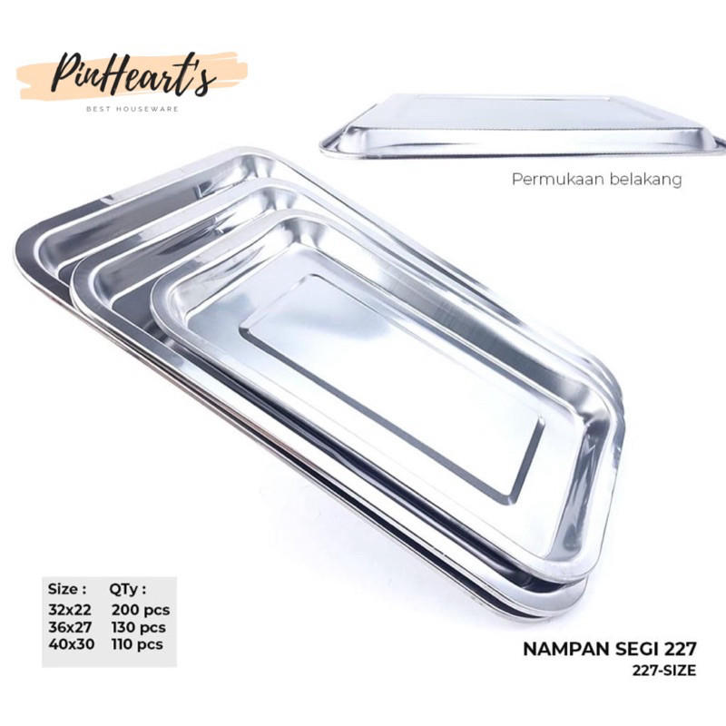 HSO - NAMPAN STAINLESS STEEL TEBAL BMW MODEL CEPER PERSEGI PANJANG | NAMPAN TEBAL STAINLESS STEEL CE