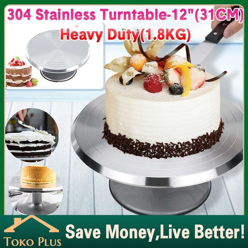 Aluminum Meja Putar Kue Rotary Cake Lazy Susan Stainless / Meja Putar Penghias kue Meja Putar Kue Ma