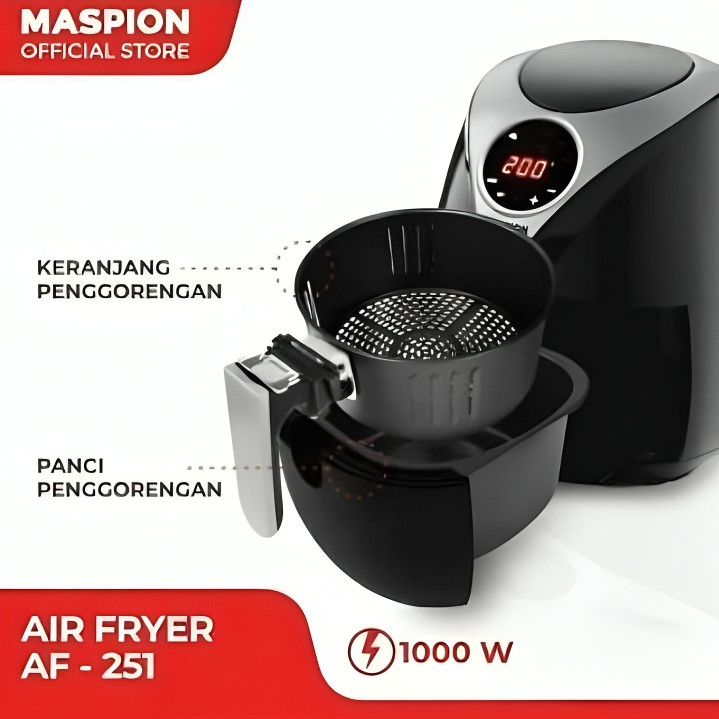 Air Fryer Maspion 3,2 Liter AF-251 WC/Penggorengan Tanpa Minyak Maspion 3.2L/Healthy Fryer Maspion