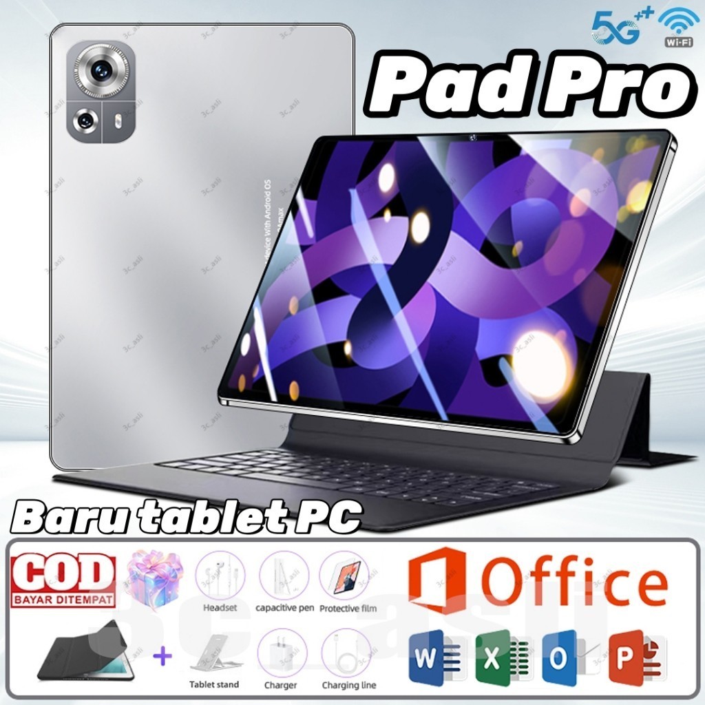 Tablet Pad Pro + 5G tablet android 13 11.6 inch Baru tablet PC 16GB+512GB kantor Layar Besar Wifi Du
