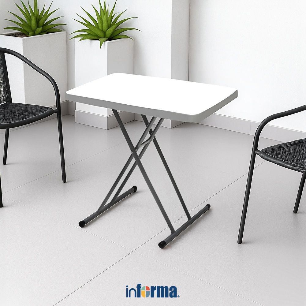 Informa x-Up Meja Lipat Serbaguna Plastik Hdpe - Abu-Abu Meja Serbaguna Folding Table Multifunctiona