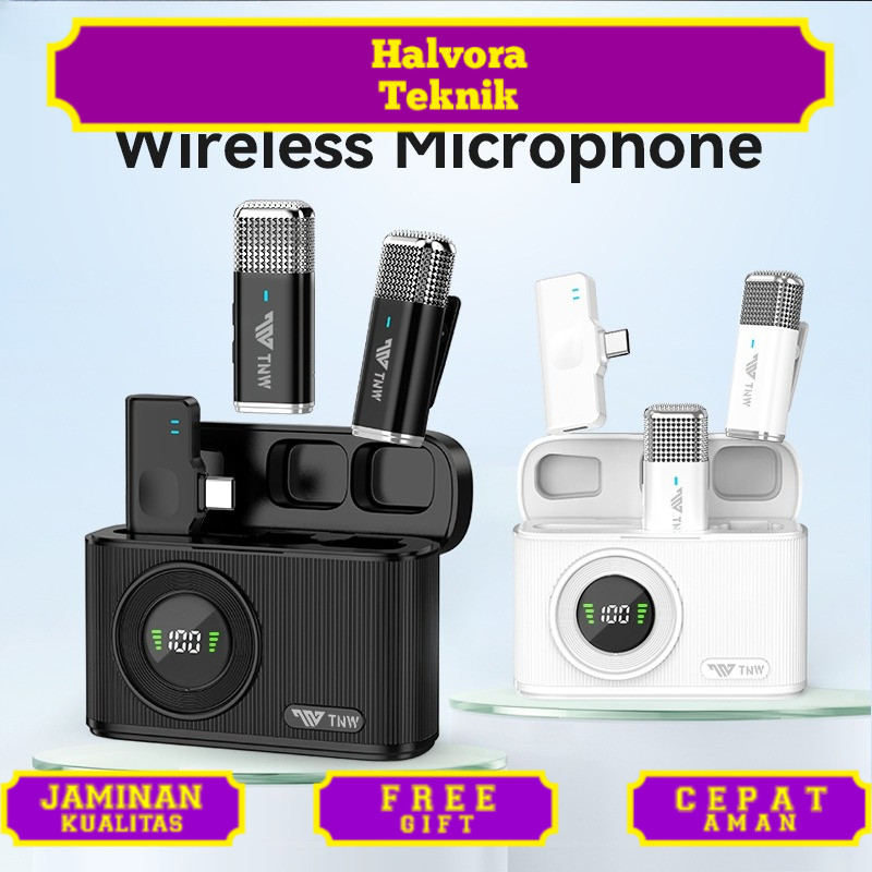 TNW A17 Microphone Wireless 2025 Versi Baru Mic Clip On Lavalier Mikrofon Mic Wireless Original 2 Mi