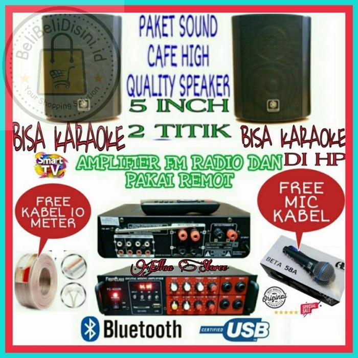 Paket Sound Karaoke Mini Bisa Di Smart Tv Dan Bluetooth Mic Shure Kabe