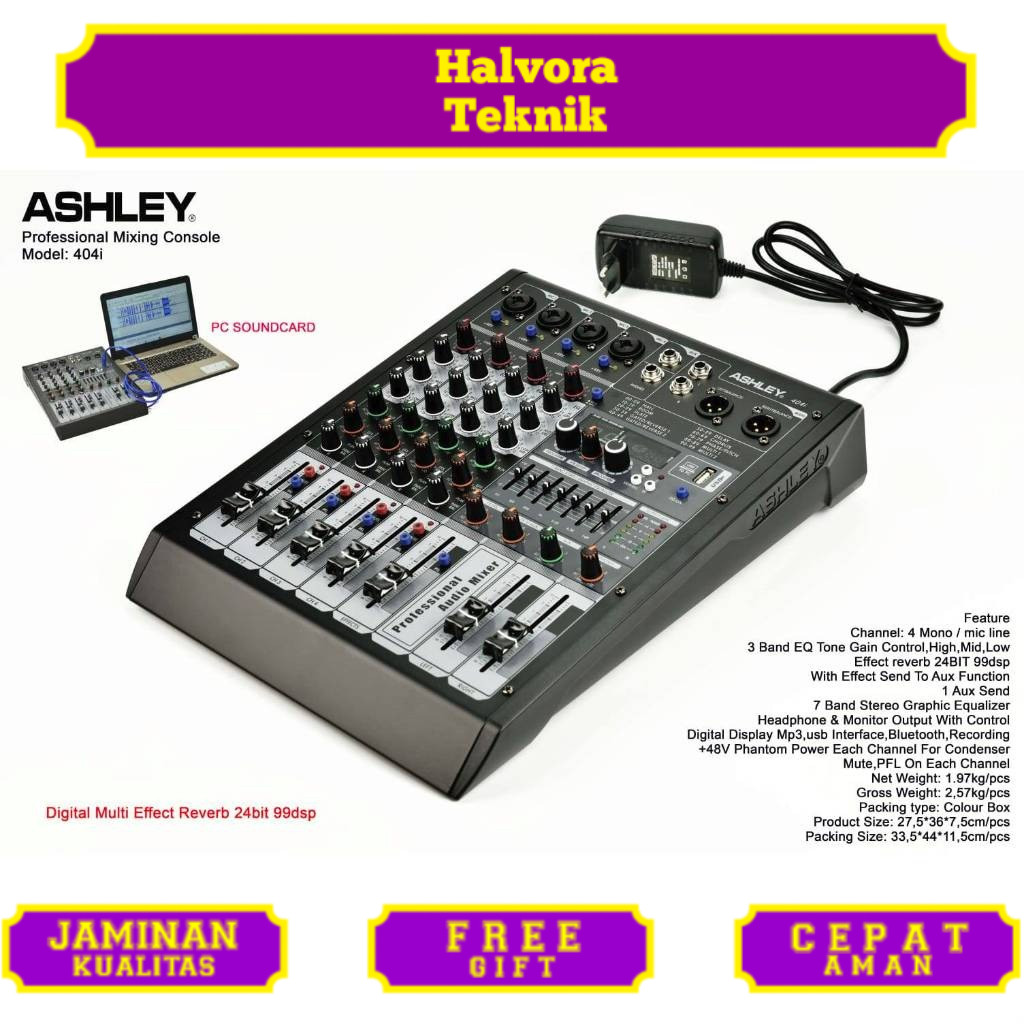 MIXER ASHLEY 404I 404 I 4 CHANNEL ORIGINAL