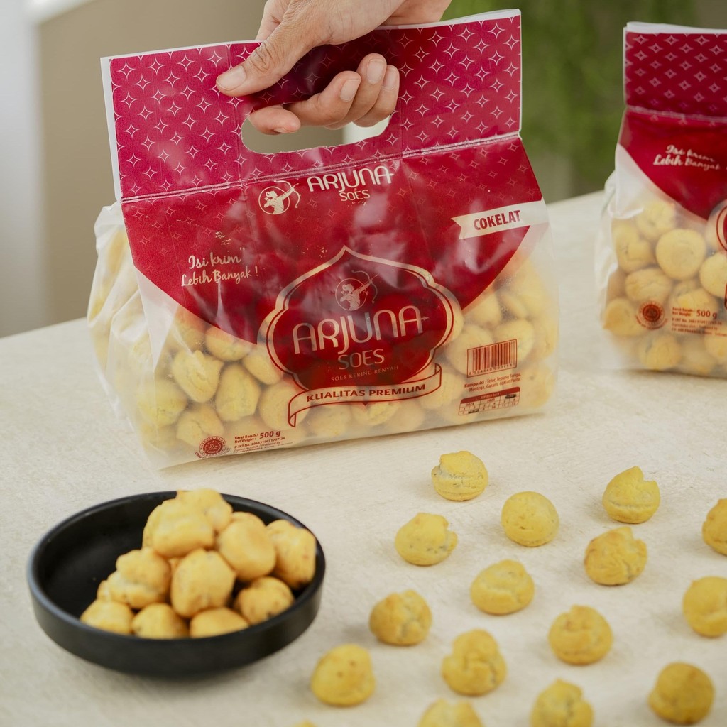 COD Soes Arjuna Soes Coklat Soes Arjuna Halal  500gram Kue Soes Kering isi Coklat lumer Enak Murah C