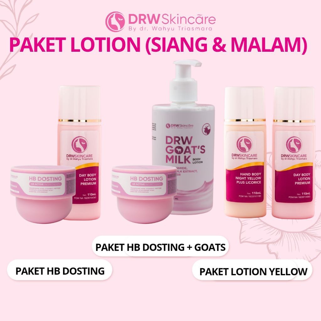 Drw Skincare - Paket Lotion Night lotion pemutih dosting original bpom aman hand body pemutih badan 
