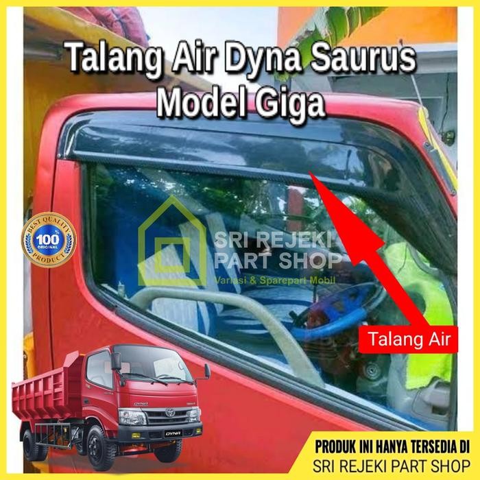 PROMO  1 Set Kualitas Premium Talang Air Toyota Dyna Model Giga Tebal Anti Pecah List Carbon Truck A