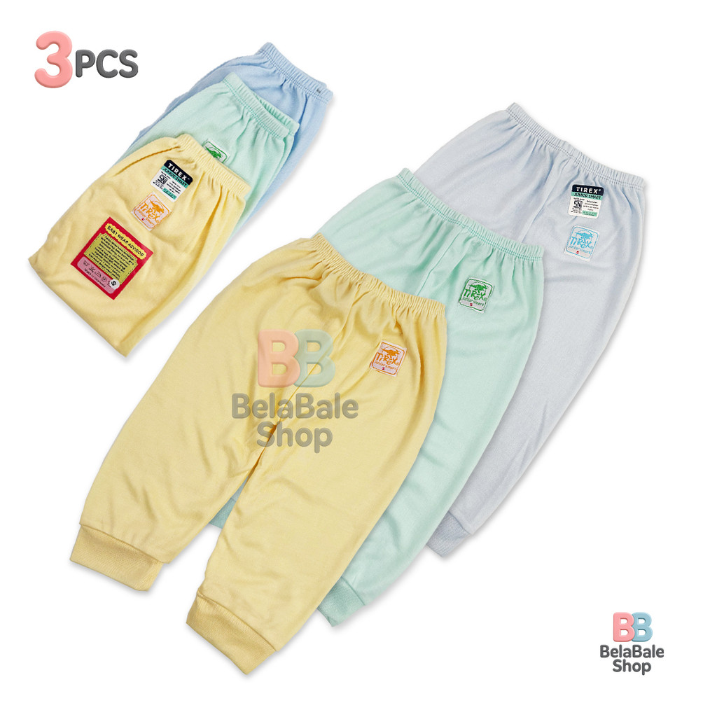 3 Pcs celana panjang bayi / celana panjang anak polos SNI Katun lembut - BelaBale