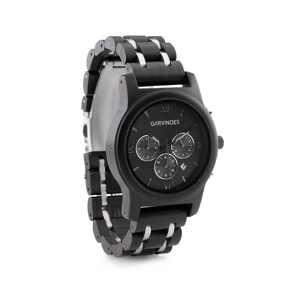 GARVINOES Eboni Series Jam Tangan Kayu Pria 43 mm
