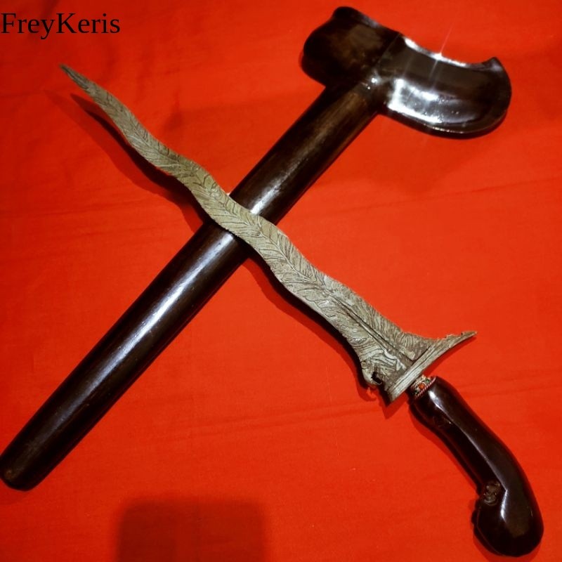 Keris Carubuk Luk 7 Pamor Blarak Sineret Proses Sepuh Murah Meriah FR15