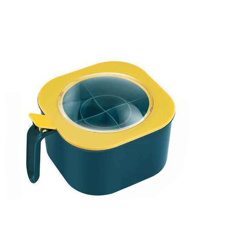 Seasoning Box with Spoon Spice Jar Multi Compartment Salt Pepper Spice Jars Pots Kitchen Accessories