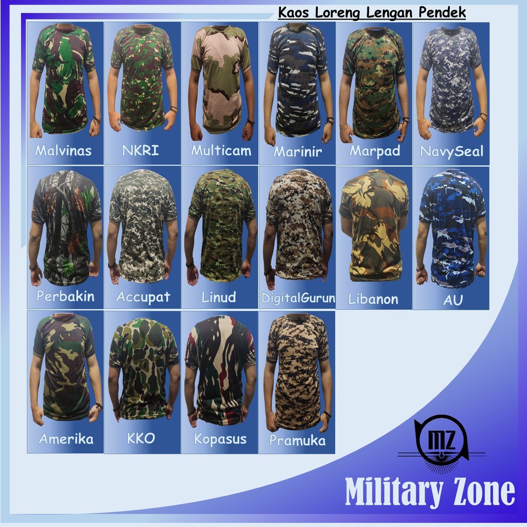 COD  GROSIR BAJU KAOS LORENG LENGAN PENDEK TACTICAL CAMO OBLONG MURAH ARMY LAPANGAN BDU MALVINAS