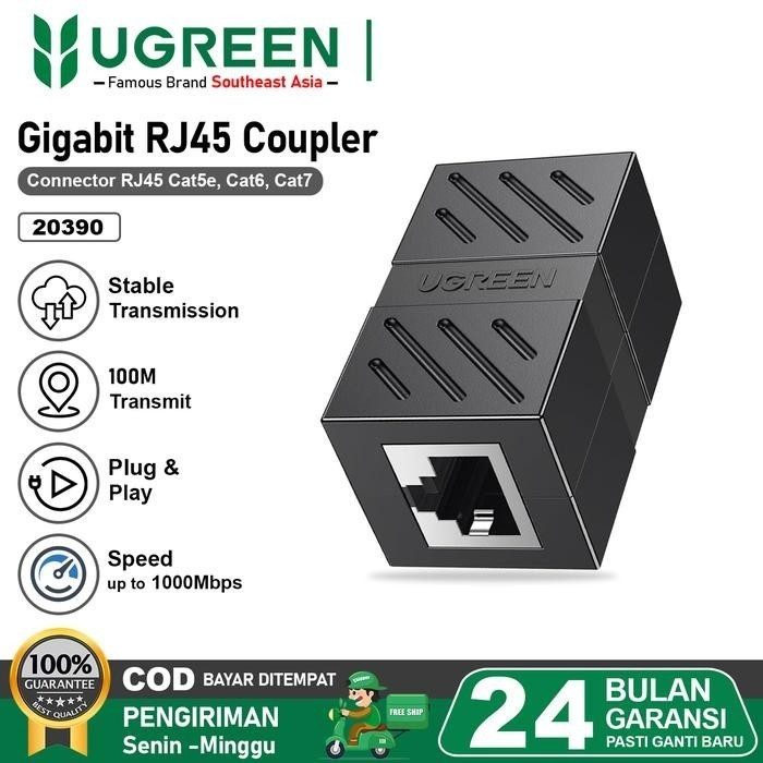 Ugreen Lan Adapter RJ45 Connector Sambungan Kabel Lan Ethernet Network