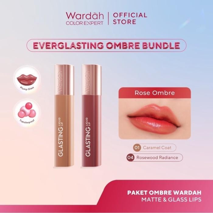 [TINTINTINWIN'S PICKS: OMBRE COVER BIBIR GELAP] BUNDLE OMBRE WARDAH Paket Ombre Glasting Liquid Lip 
