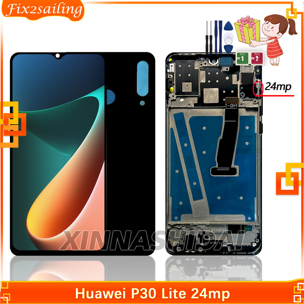 For HUAWEI P30 Lite 24MP LCD splay Tou Screen gitizer Assembly Replacement MAR-LX1 MAR LX2 AL01 LCD
