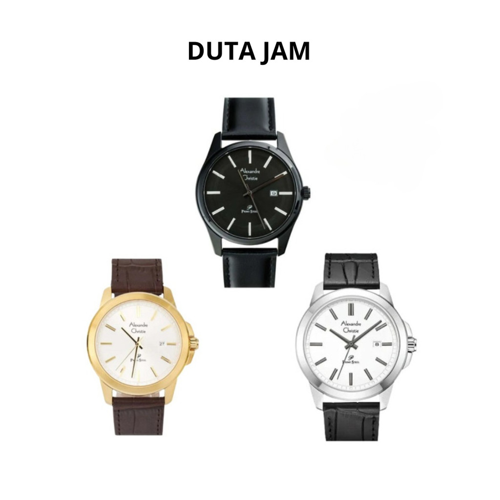 JAM TANGAN PRIA ALEXANDRE CHRISTIE AC1017 AC 1017 MDL LEATHER STRAP ORIGINAL