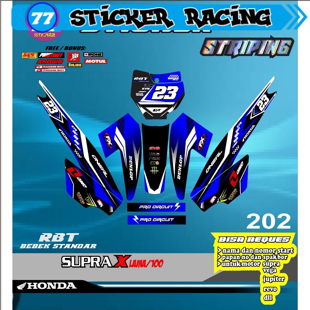 Decal Sticker Rbt Supra X Lama/100 Semi Full Body Edisi Terbatas