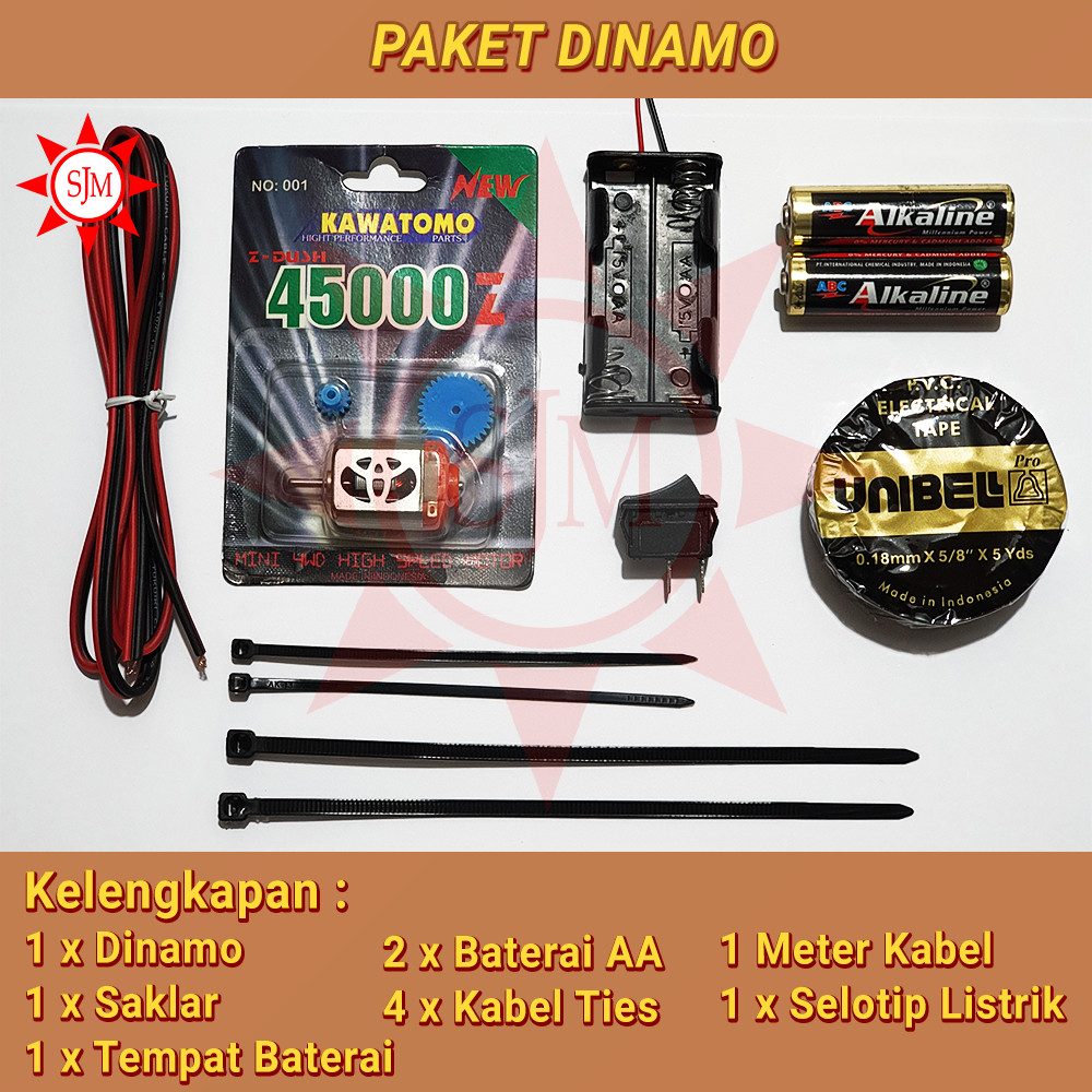 Paket Rangkaian Listrik Bel Dynamo / Dinamo Praktek Prakarya Sekolah