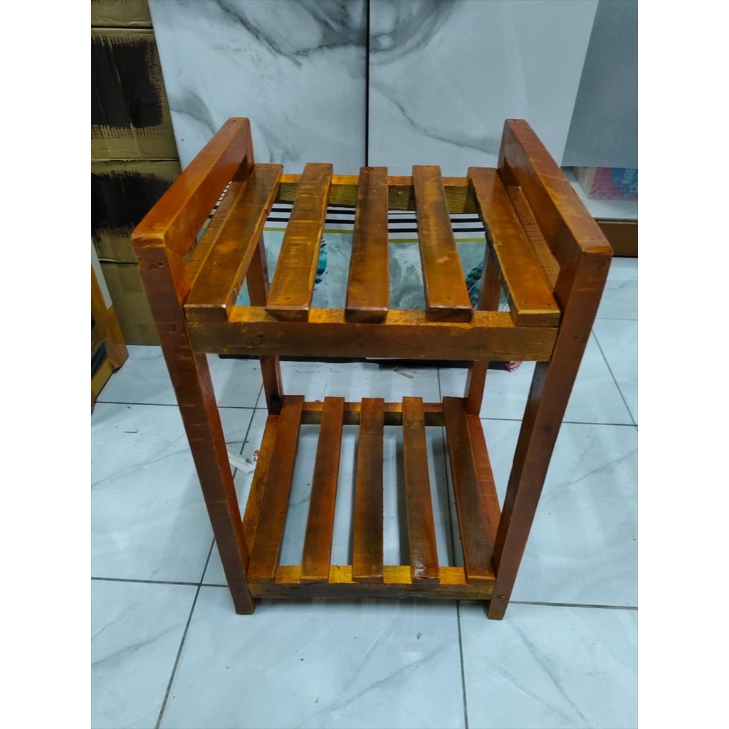 RAK DISPENSER KAYU 2 SUSUN RAK KAYU SERBAGUNA RAK MAGIC COM RAK DISPENSER