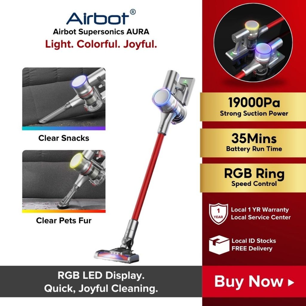 NEW Airbot Supersonics AURA Cordless Vacuum Cleaner Penyedot Debu Tanpa Kabel Vacum CleanerCOD
