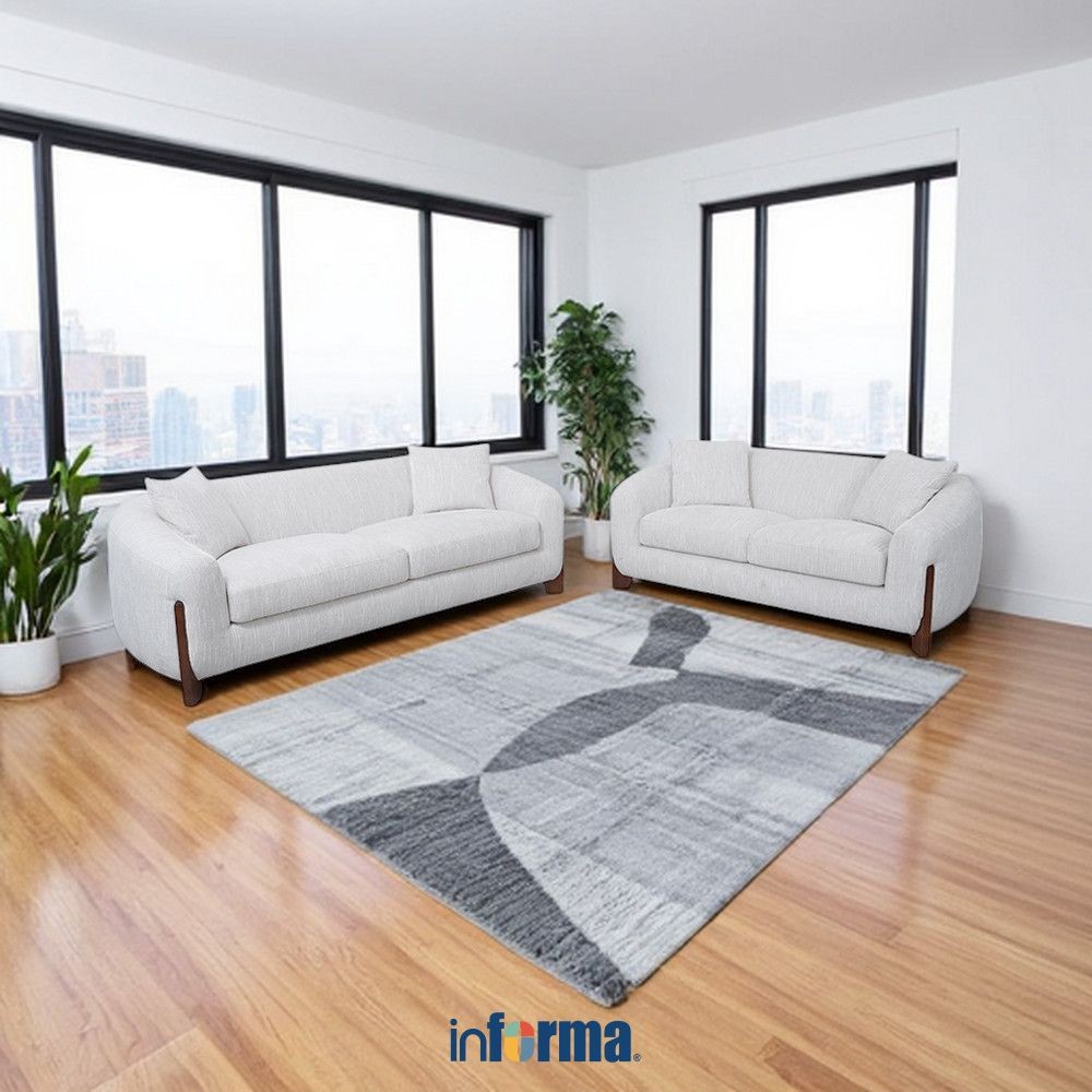 Informa Omori Sofa Fabric 2 & 3 Seater - Putih Ivory Sofa Ruang Tamu Kursi Sofa Sofa Minimalis Kursi
