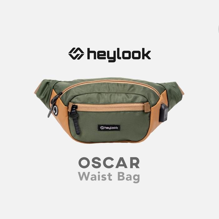 TAS SELEMPANG PRIA WAIST BAG NYLON OSCAR PRIA WAIST BAG DISTRO HEYLOOK - ARMY