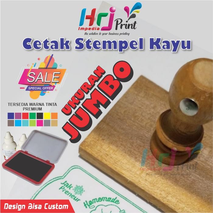 [TERLARIS] Cetak Stempel Kayu Ukuran Jumbo Cetak Stempel Kayu Desain Custom Suka - 60x100mm, Stempel